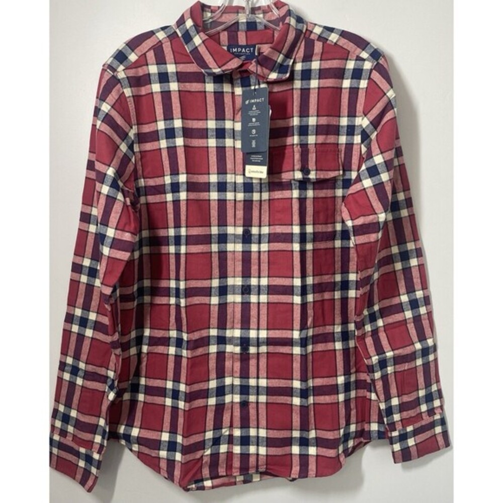 Impact Collection United By Blue Hemp Flannel Button-Down Shirt Men’s S Red